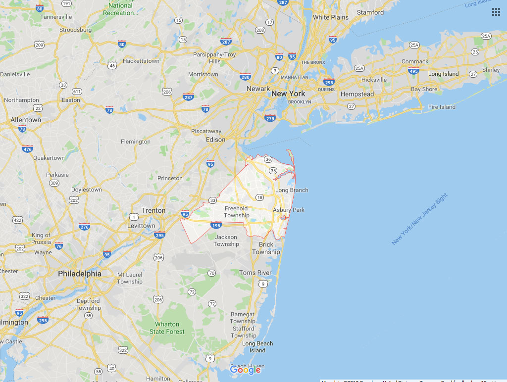 New Jersey, Monmouth County, Google Maps