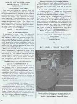 Balalaika Contrabass Buying Guide by Mikhail Smirnov from The BDAA newsletter, The official journal of the Balalaika and Domra Association of America