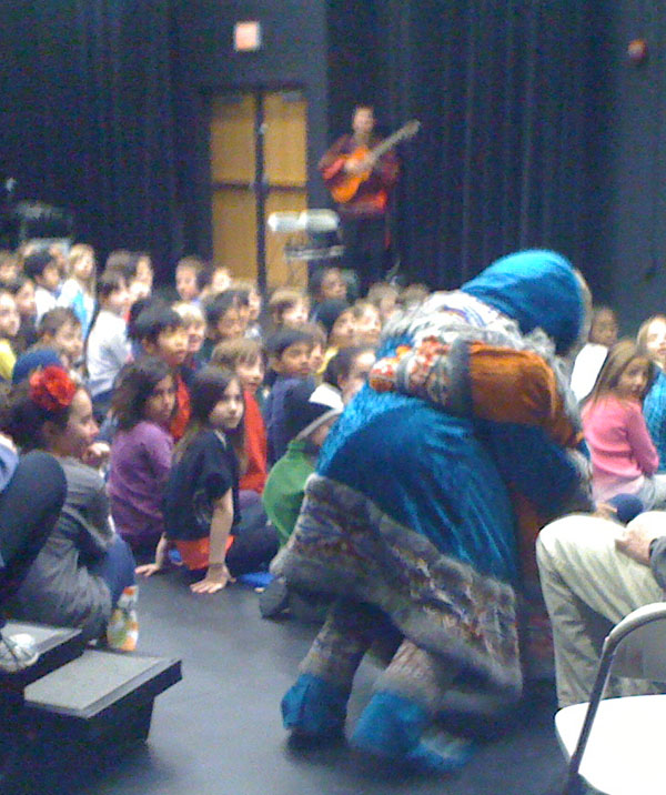 Russian multicultural school assembly. Ensemble Barynya from New York