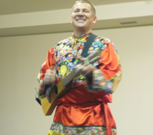Russian multicultural school assembly. Ensemble Barynya from New York