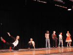 Russian folk dance move PRISYADKI (knee bendings) lesson in Tamarak High School, Troy, New York