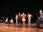 Russian folk dance move PRISYADKI (knee bendings) lesson in Tamarak High School, Troy, New York