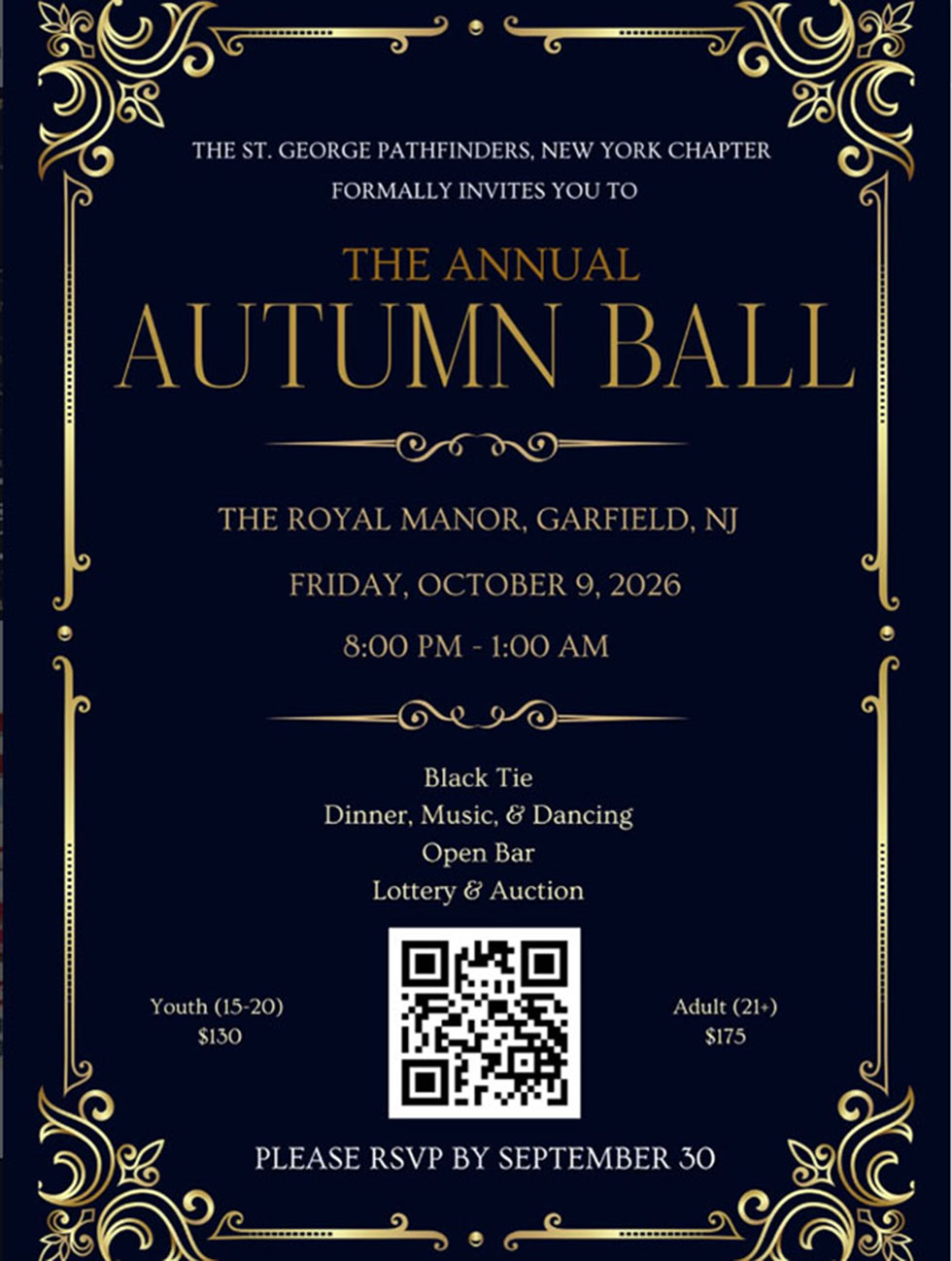 10-09-2026, Ensemble Barynya, Barynya Balalaika Trio New Jersey, Barynya Balalaika Orchestra, New Jersey Balalaika Band, New Jersey, St. George Pathfinders Ball-2026, The Royal Manor Garfield New Jersey