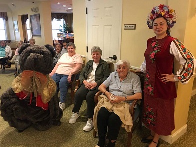 Massachusetts Assisted Living concerts Russian Balalaika Duo, Elina Karokhina