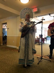 Massachusetts Assisted Living concerts Russian Balalaika Duo, Elina Karokhina