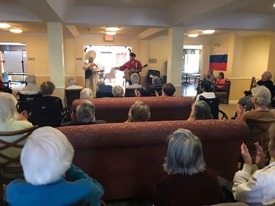 Massachusetts Assisted Living concerts, Russian Balalaika Duo, Mikhail Smirnov, Elina Karokhina