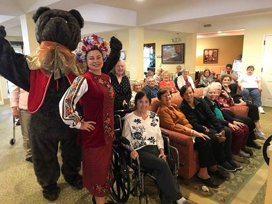 Massachusetts Assisted Living concerts, Russian Balalaika Duo, Elina Karokhina