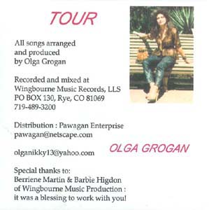 Russian chanson author and singer Olga Grogan from Walsenburg, Colorado