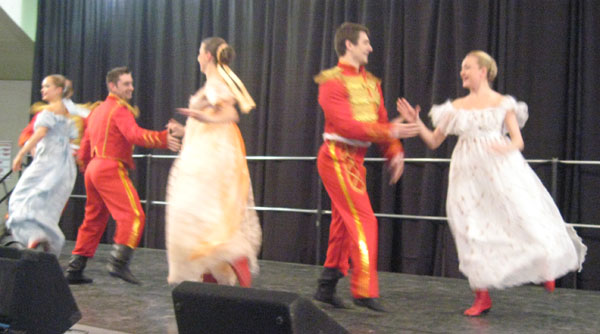 Barynya performs Dance of Russian Nobility "Daniel Cooper", at the Slavic festival in Eugene, Oregon, February 2009.