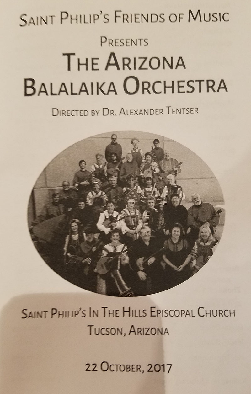 Arizona Balalaika Orchestra, Church Sanctuary of the Historic St. Philip's In The Hills Episcopal Church