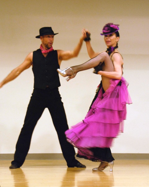 New York Can-Can Cabaret dancers at the Sachem Public Library
