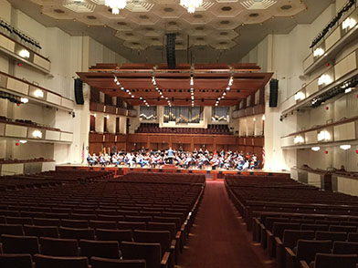 Washington D.C., Kennedy Center Concert Hall, National Symphony Orchestra's rehearsal of Suite from "The Legend of the Invisible City of Kitezh" by Rimsky-Korsakov, Conductor Sir Mark Elder