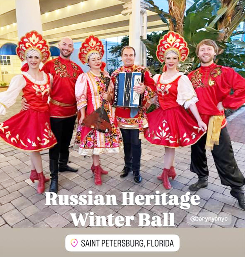 01-24-2026, Florida Balalaika Duo, Russian dancers Florida, ������� �������� ����� �������, Island Grand at TradeWinds St. Pete Beach Florida, Russian Winter Ball-2026