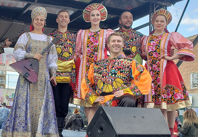 Ensemble Barynya, Steinway Street Fair International Cultural Festival, Astoria, Queens, Vladimir Nikitin, Konstantin Tulinov, Serhiy Tsyganok, Dinara Subaeva, Alisa Egorova, Elina Karokhina, Mikhail Smirnov