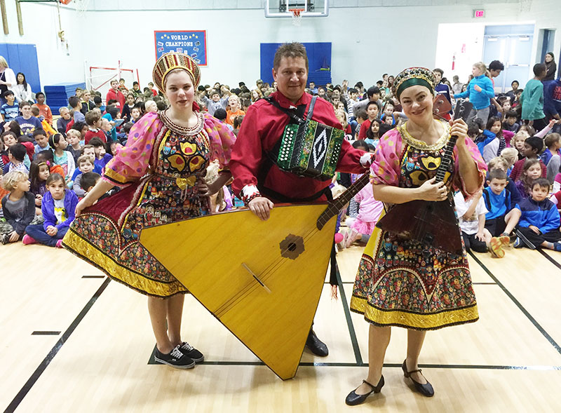 Russian Balalaika Trio, School Assembly, McLean, Virginia, Kent Gardens Elementary School